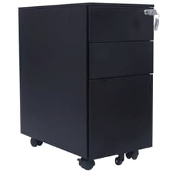 The 3-drawer slim file cabinet is the perfect size to fit under your desk. The first two drawers are made for all your office supplies. The last drawer is for storing files.