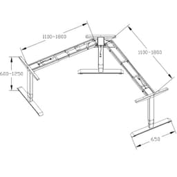 With the adjustable height L-shaped base, you can make the most of the corner of your home office or workspace. The base can be converted horizontally at 180 degrees, allowing you to place a top up to 360 cm long.