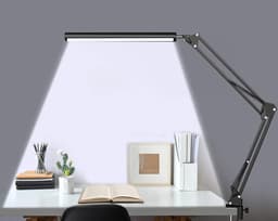 It works very well for any workspace setup. It has a high-quality light source to help protect your eyes. The arm is long and flexible so you can position it at the ideal angle to shine from above.