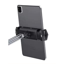 Adjustable aluminum arm for tablets or cellphones. It is highly adjustable and can rotate 360 degrees. It works with tIt adapts to any tabletop with its clamp-on system.